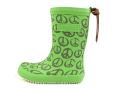 Bisgaard rubber boot green with peace signs